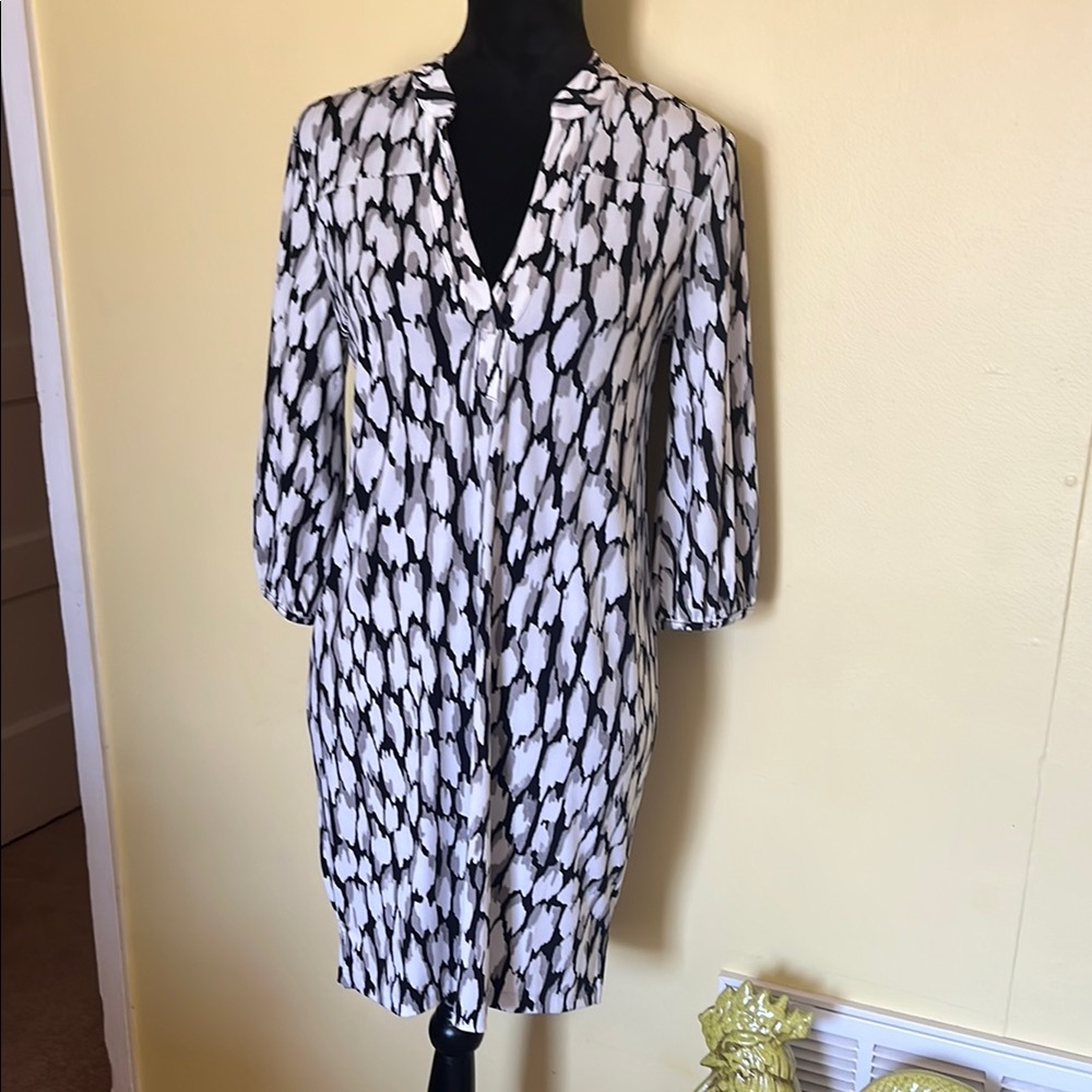 Banana Republic Chic Black and White Patterned Dress